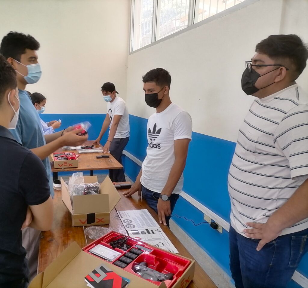 Technical team (left) training San Antonio team (right)