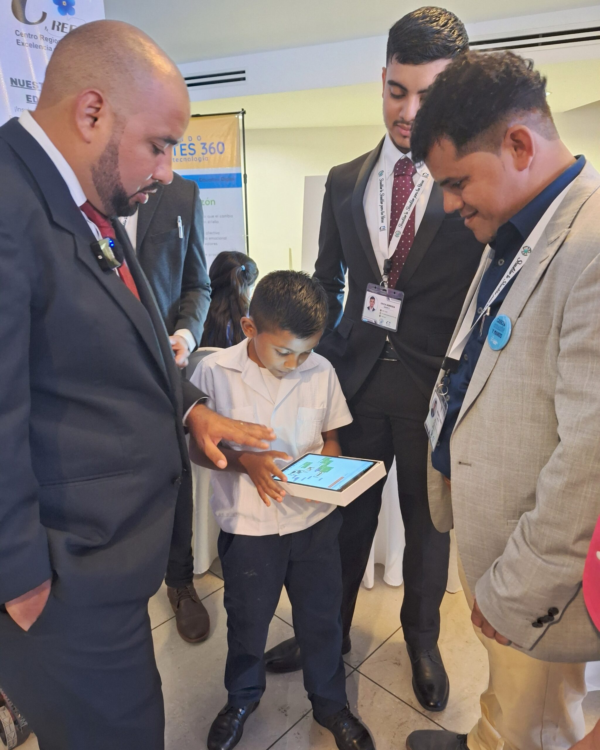 The Minister of Education interacting with Kolibri student users.